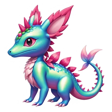 Shiny Exotic Salandit-Sylveon-Shaymin-Meganium-Hybrid-Creature sticker
