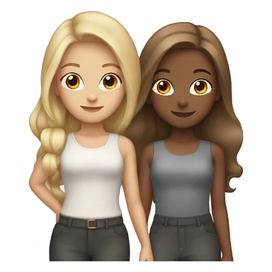 Four white girls, one with blonde hair, three with brown hair sticker