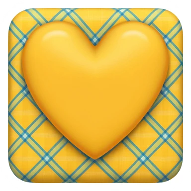 yellow heart with a plaid pattern sticker