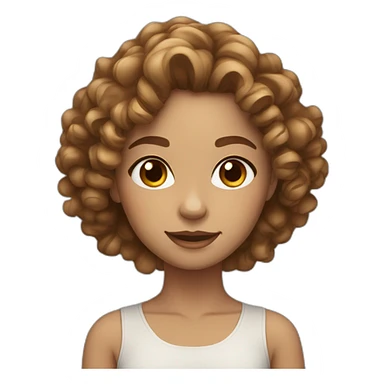 Young lady with light brown curly hair and dark eyes sticker