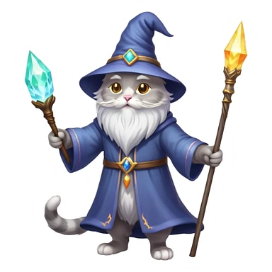 cat wizard casting spell sticker