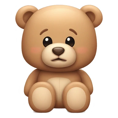 Cute Teddy Bear Emoji 3d blush sticker