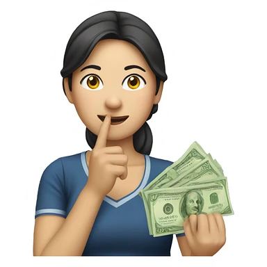 Vietnamese woman holding money to ear  sticker