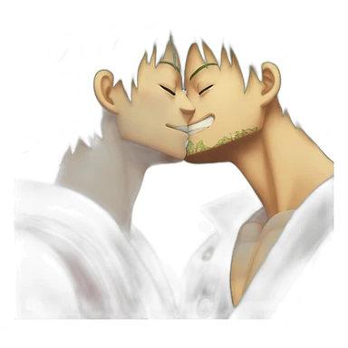 Zoro kissing luffy sticker