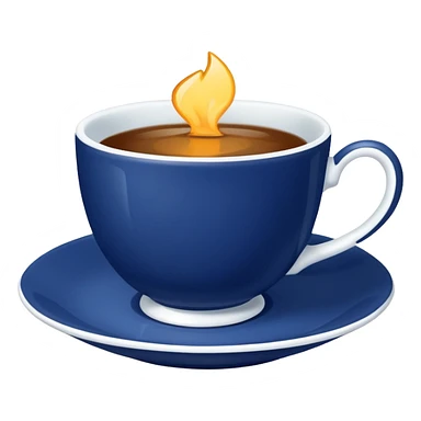 broke navy blue tiny tea cup sticker