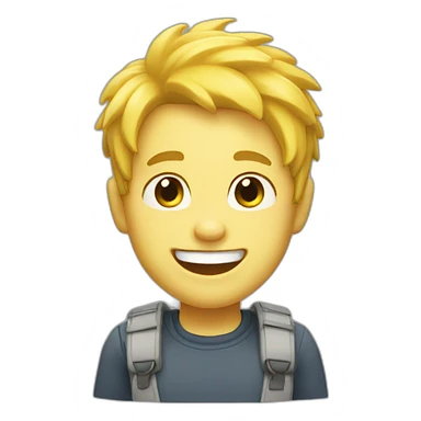 Boy yellow hair and white skin and laugh  sticker