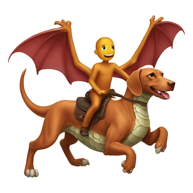 Vizsla riding dragon  sticker