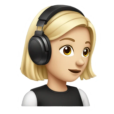 white girl in a black headphones  sticker
