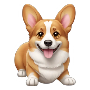 Corgi with rabbit sticker
