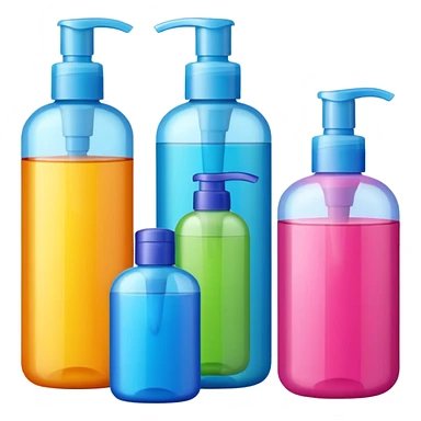 3 shampoo bottles  sticker