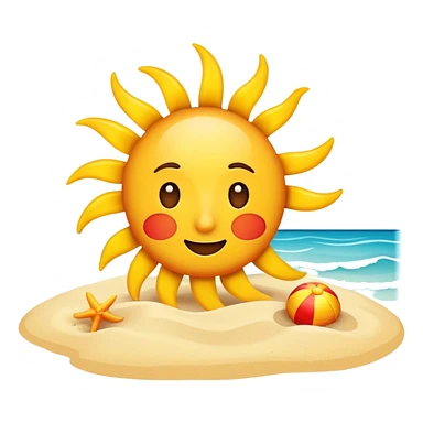 El sol radiante en la playa sticker