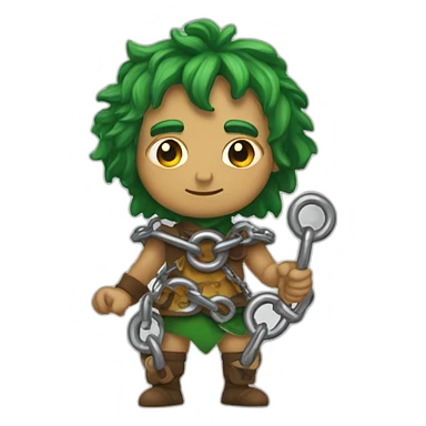 duende malvado calvo con cadenas sticker