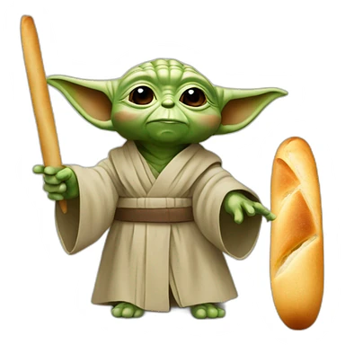 Yoda in France with baguette sticker