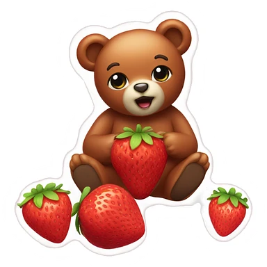 Strawberry bear sticker