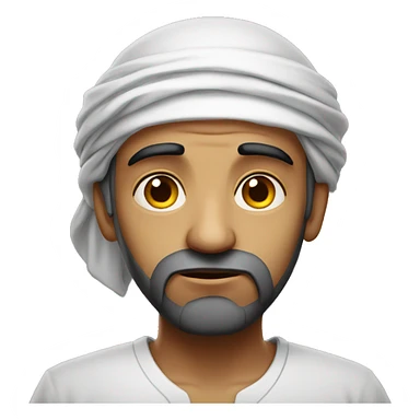 sad arab photorealistic serious sticker
