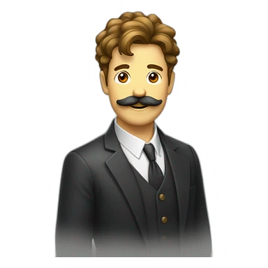 Homme moustachu avec les cheveux plaqué sur le côté sticker