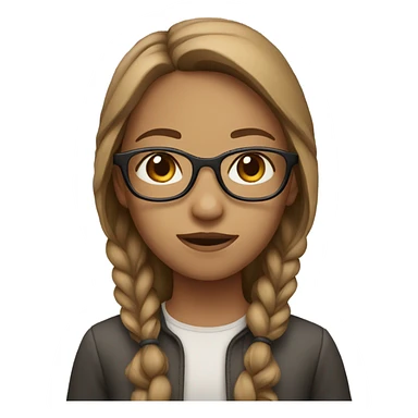 girl with glasses staring forward light brown hair sticker