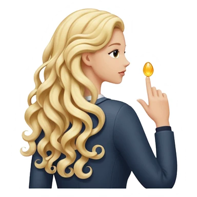 back view of a hand stroking long blonde curls sticker