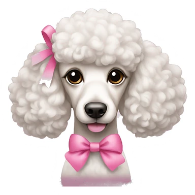 Poodle with pink bow sticker