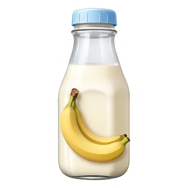 baby Milk bottle with banana tag sticker