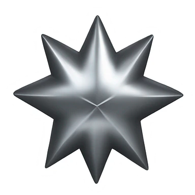 Metal star 4-spike sticker