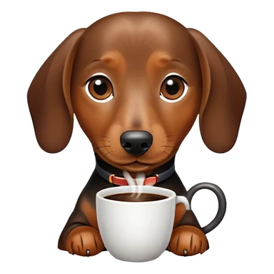 Dog dachshund cofe sticker