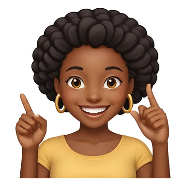 black girl pointing and laughing sticker