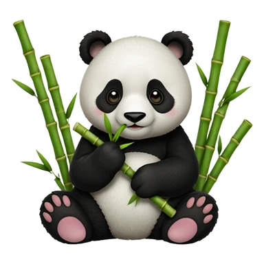 Panda eating bamboo sticker