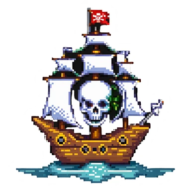 pirate ship with skull flag sticker
