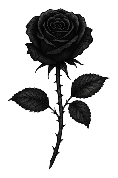 emo black rose, no background sticker
