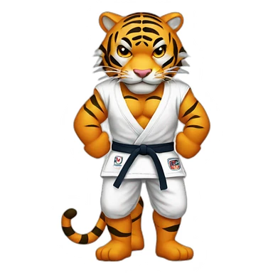 Tiger with evil face   jiu jitsu with his arms crossed sticker
