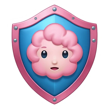 nube de estrés rosita y un escudo que representa el sistema inmune. sticker