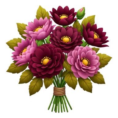 Burgundy flower bouquet  sticker