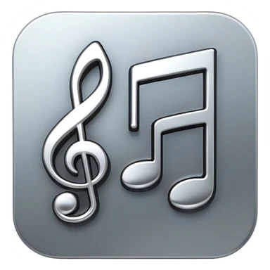 3D music icon logo note  sticker