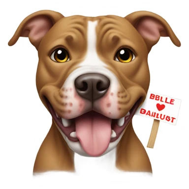 Pitbull holding sign sticker