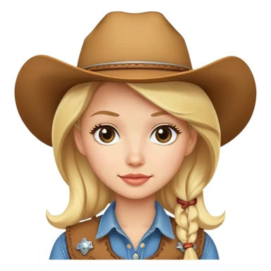 Cute cowgirl with blonde hair  sticker