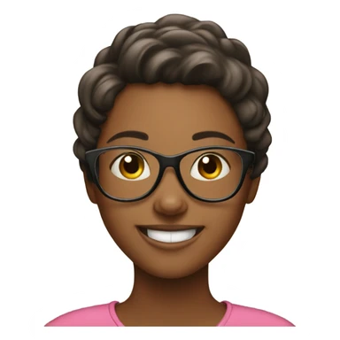 happy girl with glasses indoors sticker