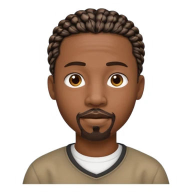Hazme un emoji de un hombre negro con trenzas cortas, pero no tanto y una pequeña perilla sin bigote sticker