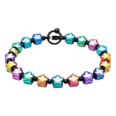 colourful round beaded bracelet with some star beads sticker