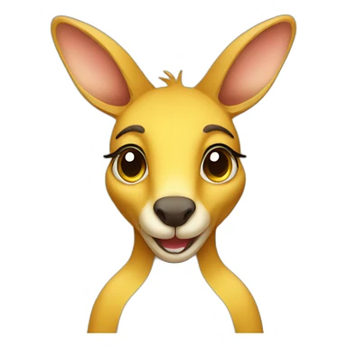 Cute yellow kangaroo sticker