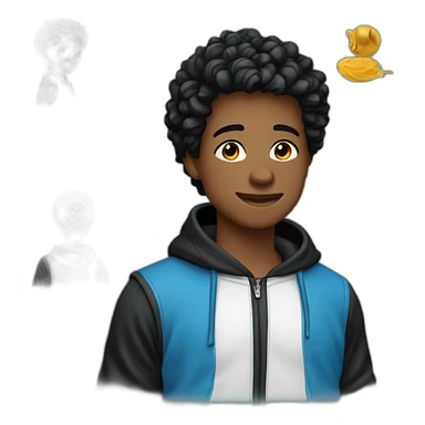 Jeune-garçon-cheveux-Noir-hoodie-bleu sticker