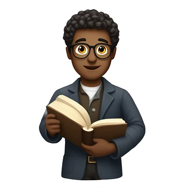 a literary curator with a book in his hands sticker