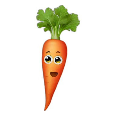 Red carrot with eyes and mouth  sticker
