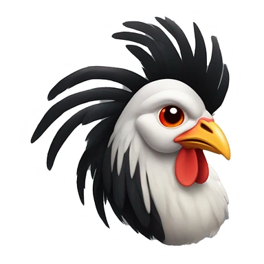 A chicken with black skin and translucent feathers, red eyes sticker
