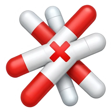 medicine and (cross negative sign above these) sticker