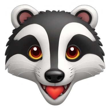 red heart eyed badger sticker