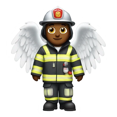 fireman with angel wings sticker