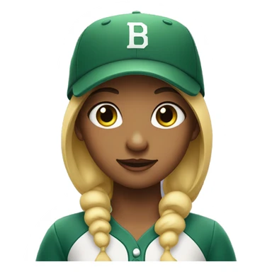 girl in baseball cap with green eyes sticker