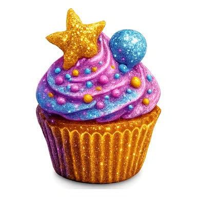 sparkling cupcake sticker