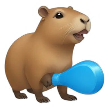 Capybara with blue T-shirt  sticker